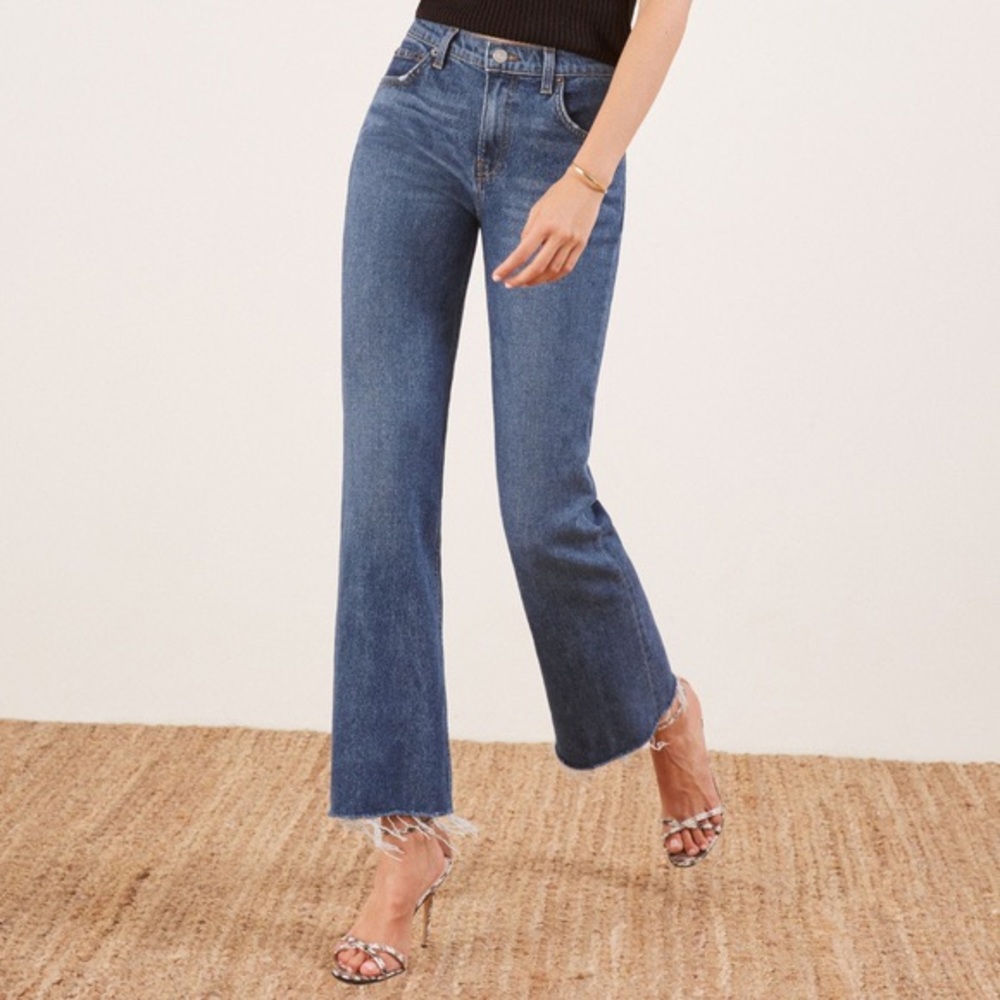 Reformation Cropped Flood Jeans in Kasai